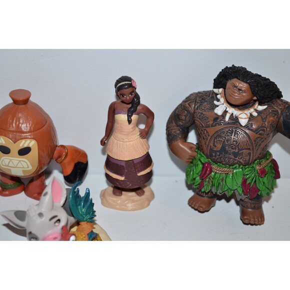 Vtg Disney Moana  Figures Lot Cake Toppers Kakamora Sina Maui Heihei Pua - Picture 4 of 10